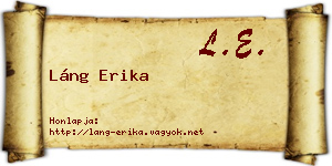 Láng Erika névjegykártya